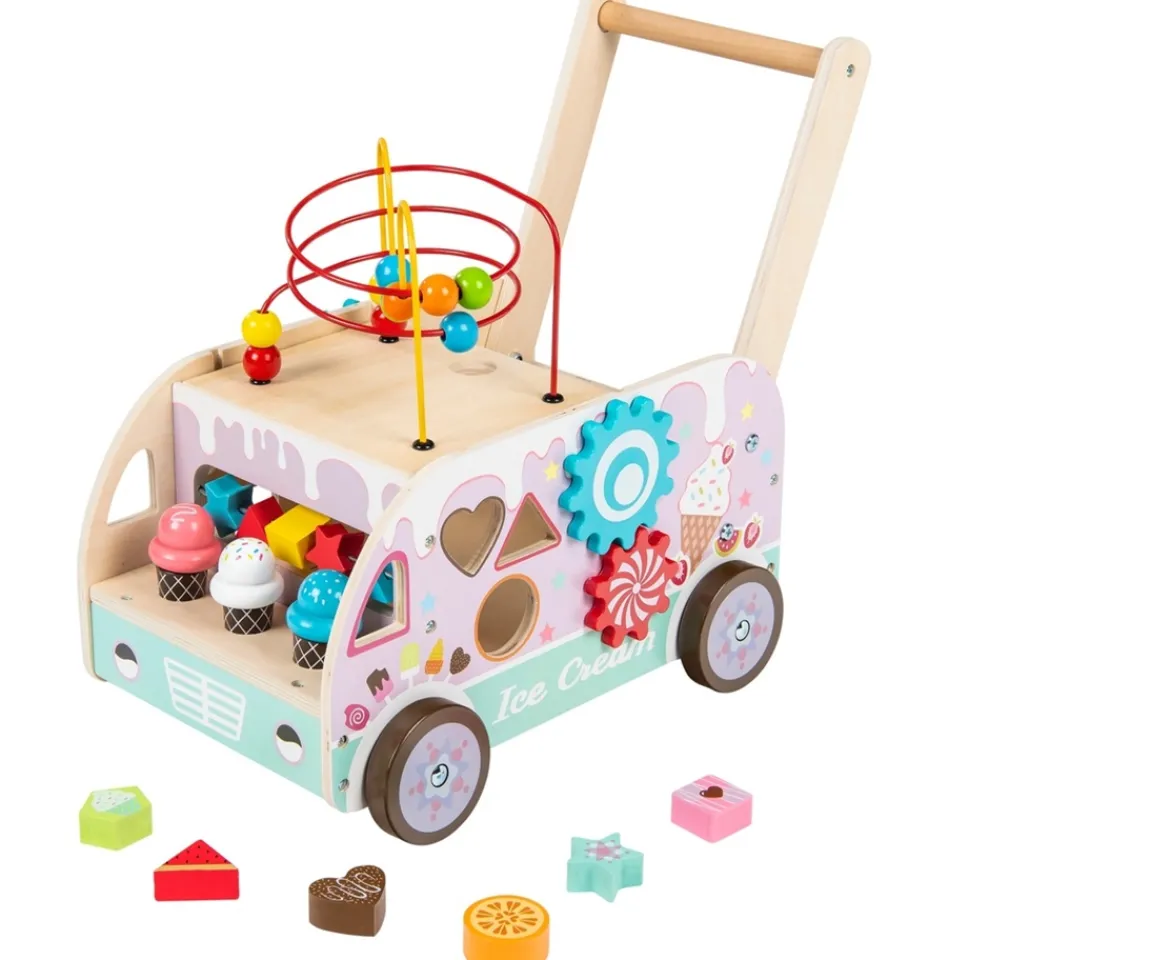 Ken Black Squirrel Play Wooden Ice Cream Wagon| Wooden Toys|Preschool & Electronic Learning