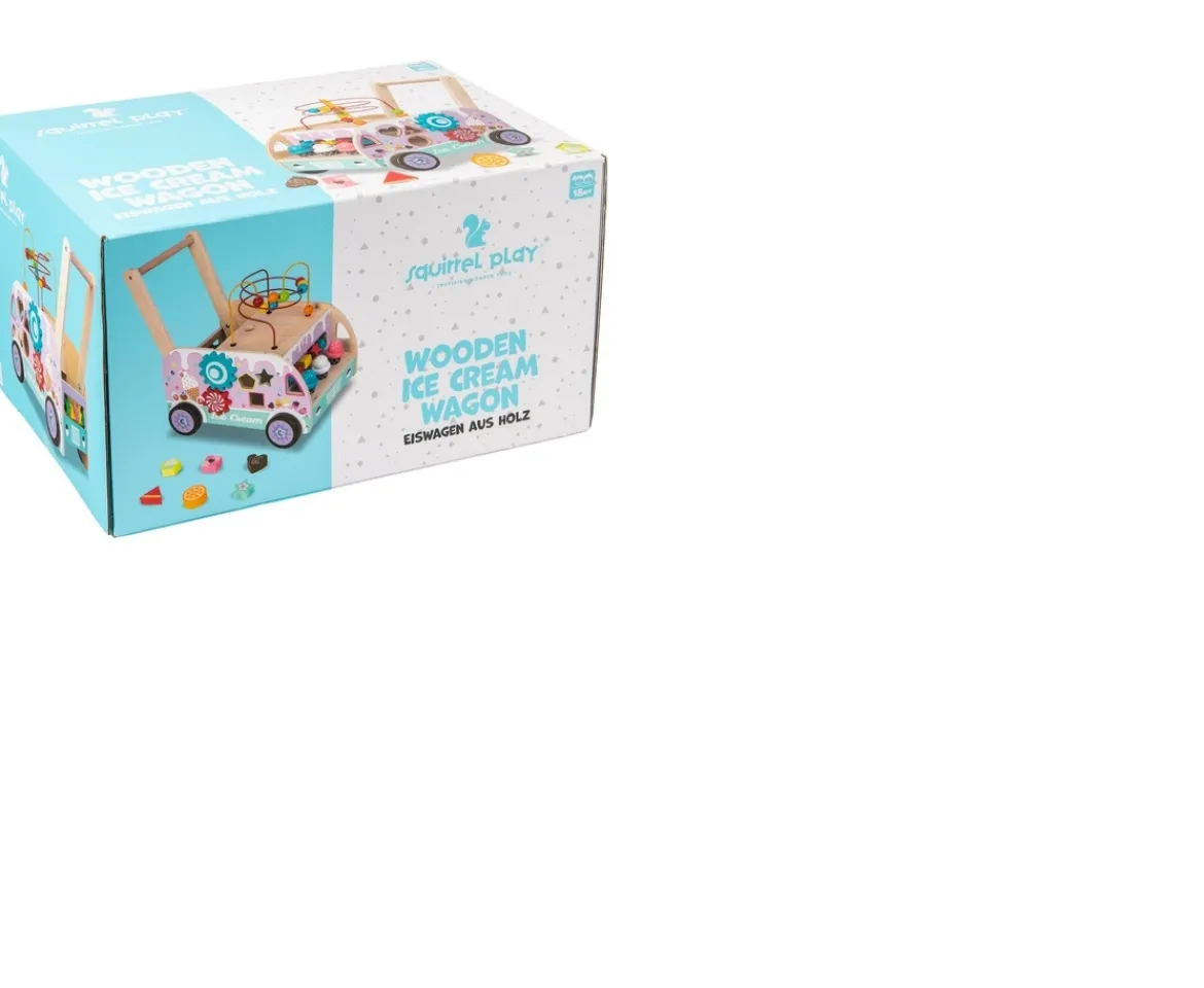 Ken Black Squirrel Play Wooden Ice Cream Wagon| Wooden Toys|Preschool & Electronic Learning