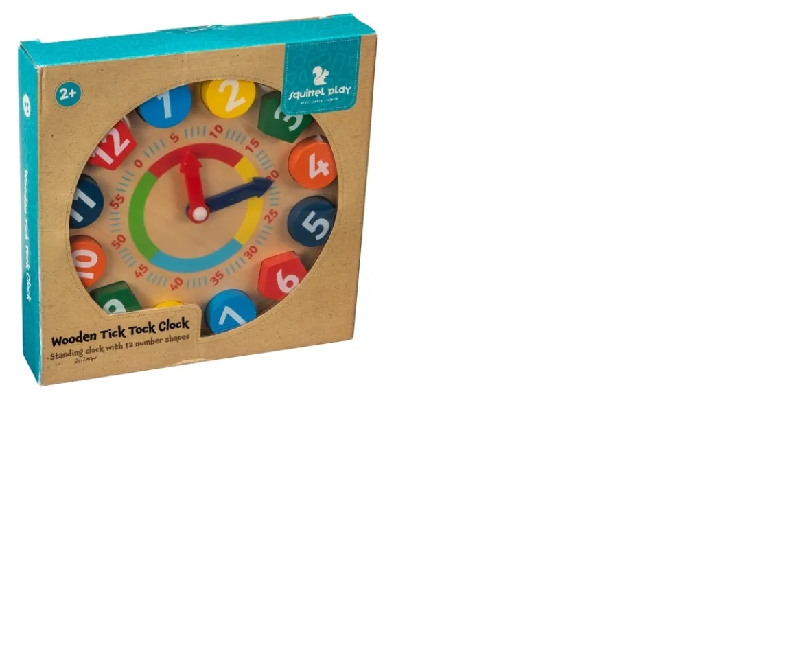 Ken Black Squirrel Play Wooden Tick Tock Clock| Wooden Toys|Preschool & Electronic Learning