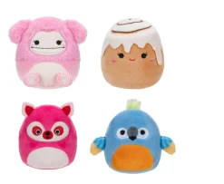 Ken Black Squishmallows Original Micromallows 4-Pack – Brina Bigfoot, Chanel Cinnamon Roll, Lucia Lemur, Tenis| Soft Toys
