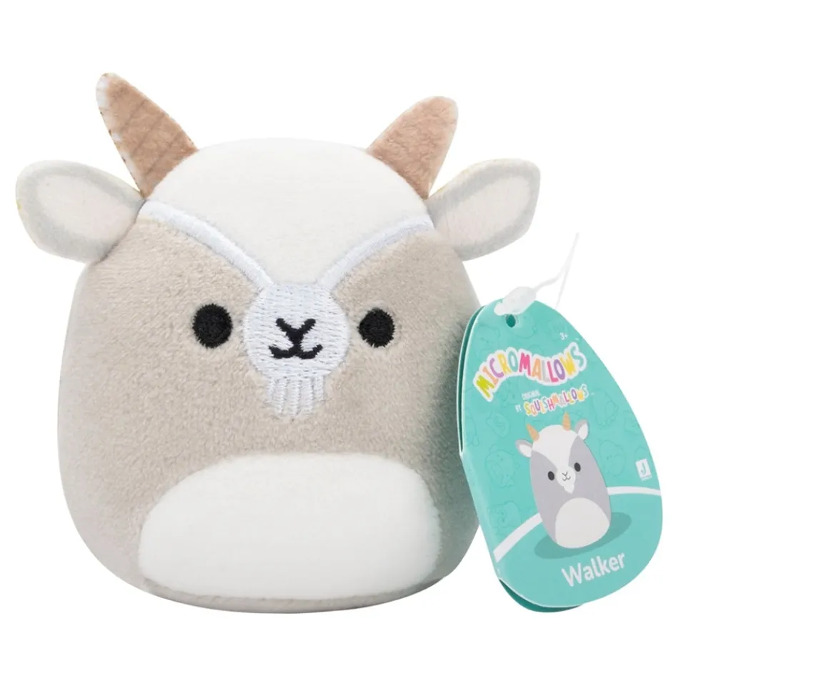 Ken Black Squishmallows Original Micromallows 6-Pack – Axel Beetle, Lune Loch Ness Monster, Malcolm Mushroom,| Soft Toys