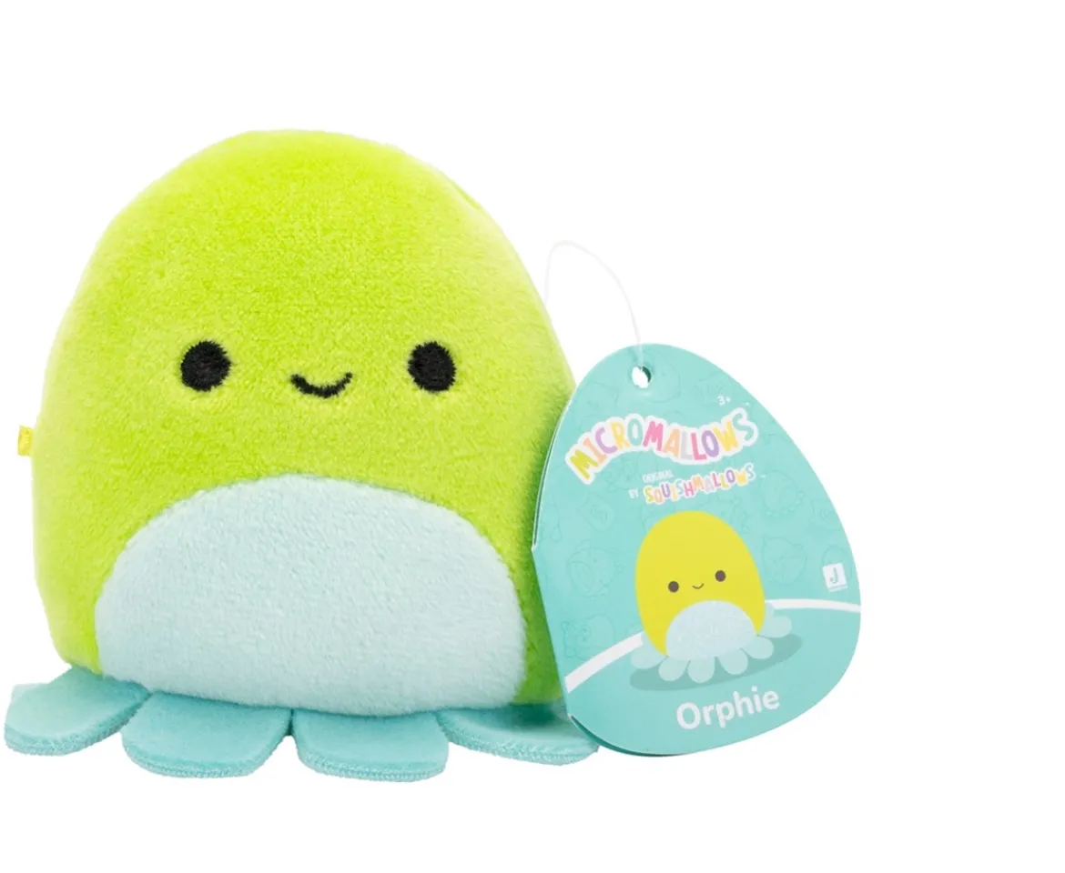 Ken Black Squishmallows Original Micromallows 6-Pack – Axel Beetle, Lune Loch Ness Monster, Malcolm Mushroom,| Soft Toys