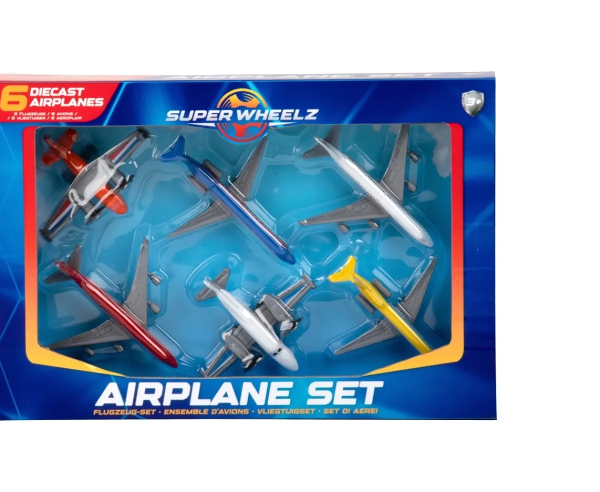 Ken Black Super Wheelz Diecast Airplane 6 Pack| Building & Vehicle Toys