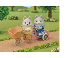 Ken Black Sylvanian Families Tandem Cycling Set with Husky Brother and Sister| Dolls & Dollhouses