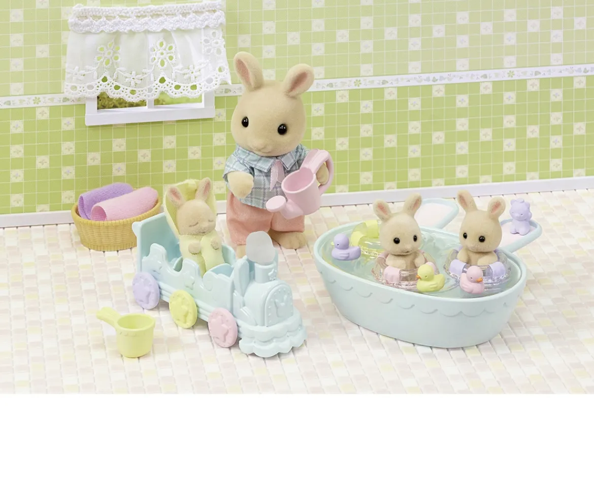 Ken Black Sylvanian Families Triplets Baby Bathtime Set| Dolls & Dollhouses