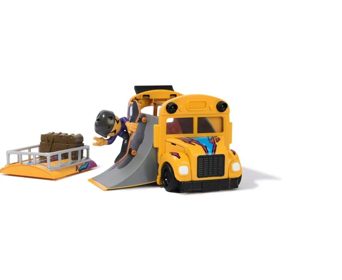 Ken Black Tech Deck Sk8 Crew 2-in-1 Transforming Ultra Sk8 Bus Set| Building & Vehicle Toys