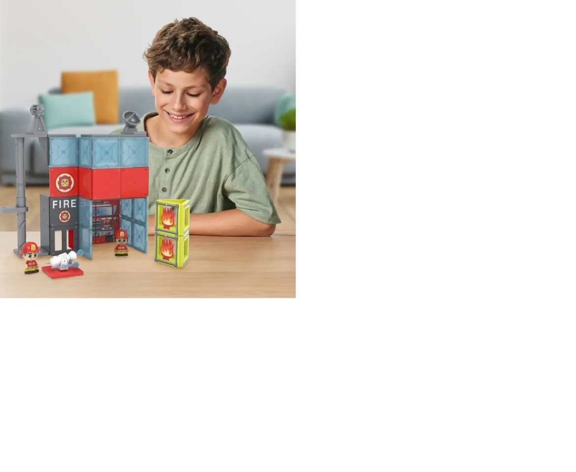 Ken Black Tile Town Fire Station Tile Set| Building & Vehicle Toys