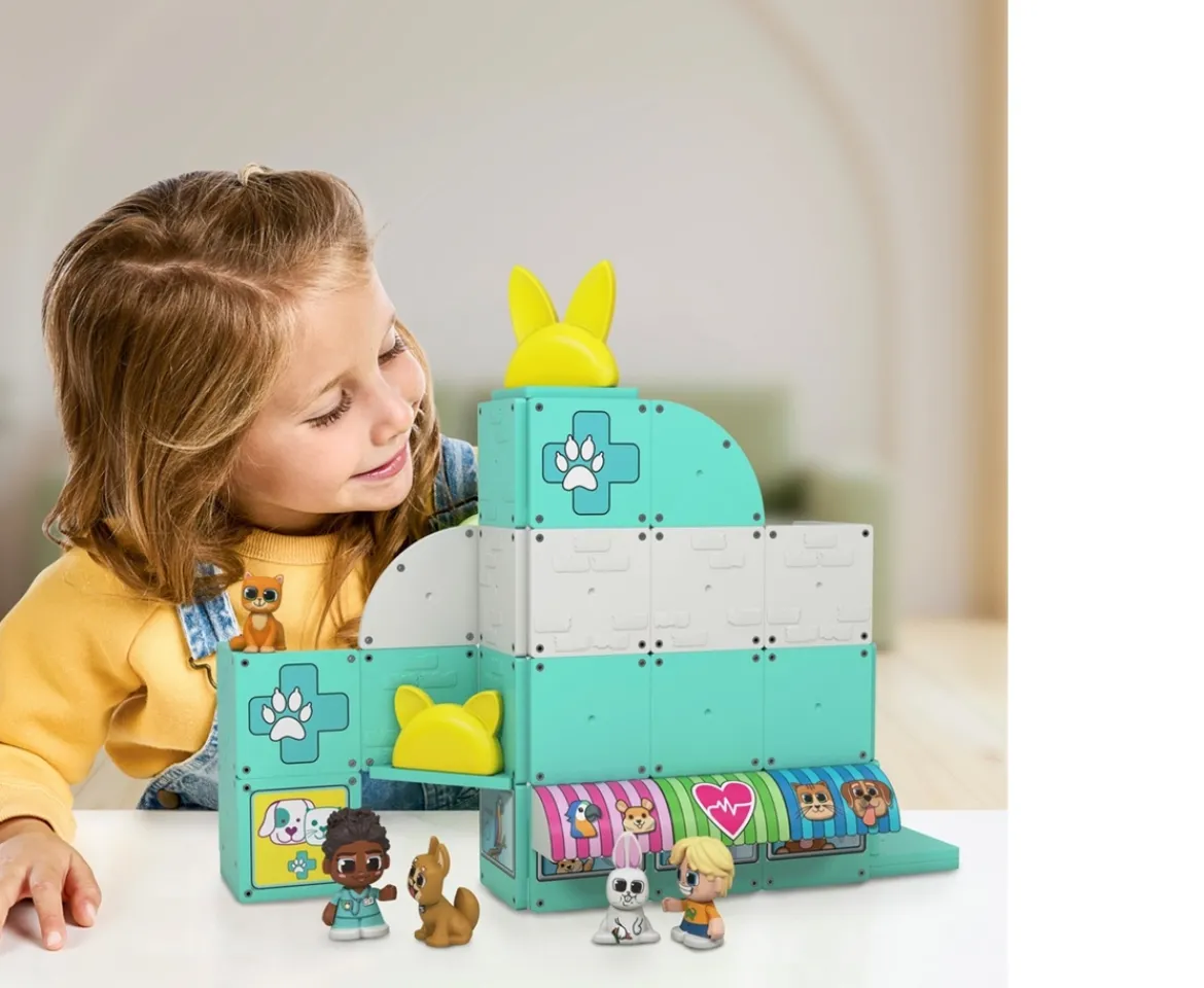 Ken Black Tile Town Pet Clinic and Rescue Magnetic Tiles Set| Preschool & Electronic Learning