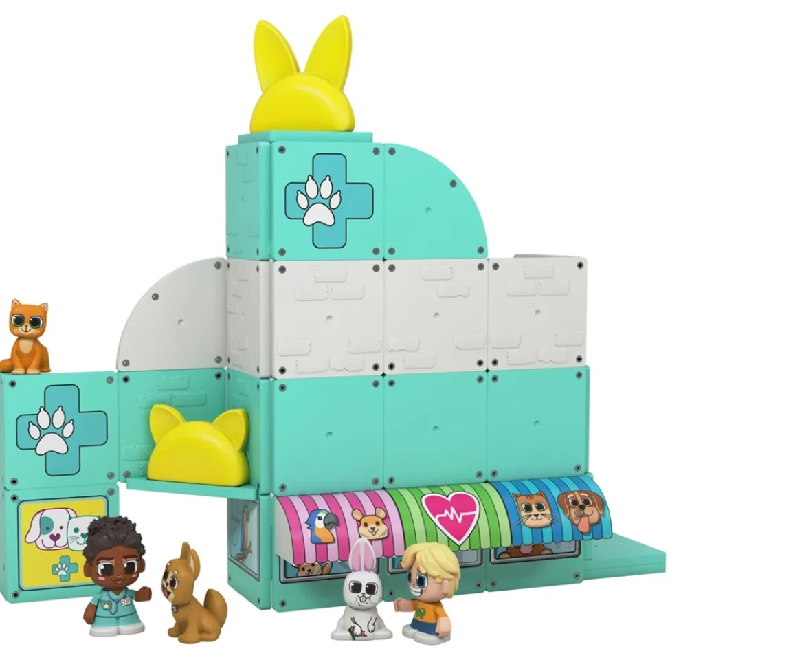 Ken Black Tile Town Pet Clinic and Rescue Magnetic Tiles Set| Preschool & Electronic Learning