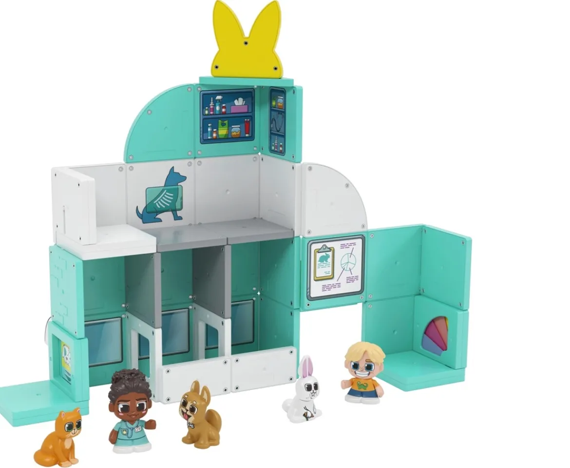 Ken Black Tile Town Pet Clinic and Rescue Magnetic Tiles Set| Preschool & Electronic Learning