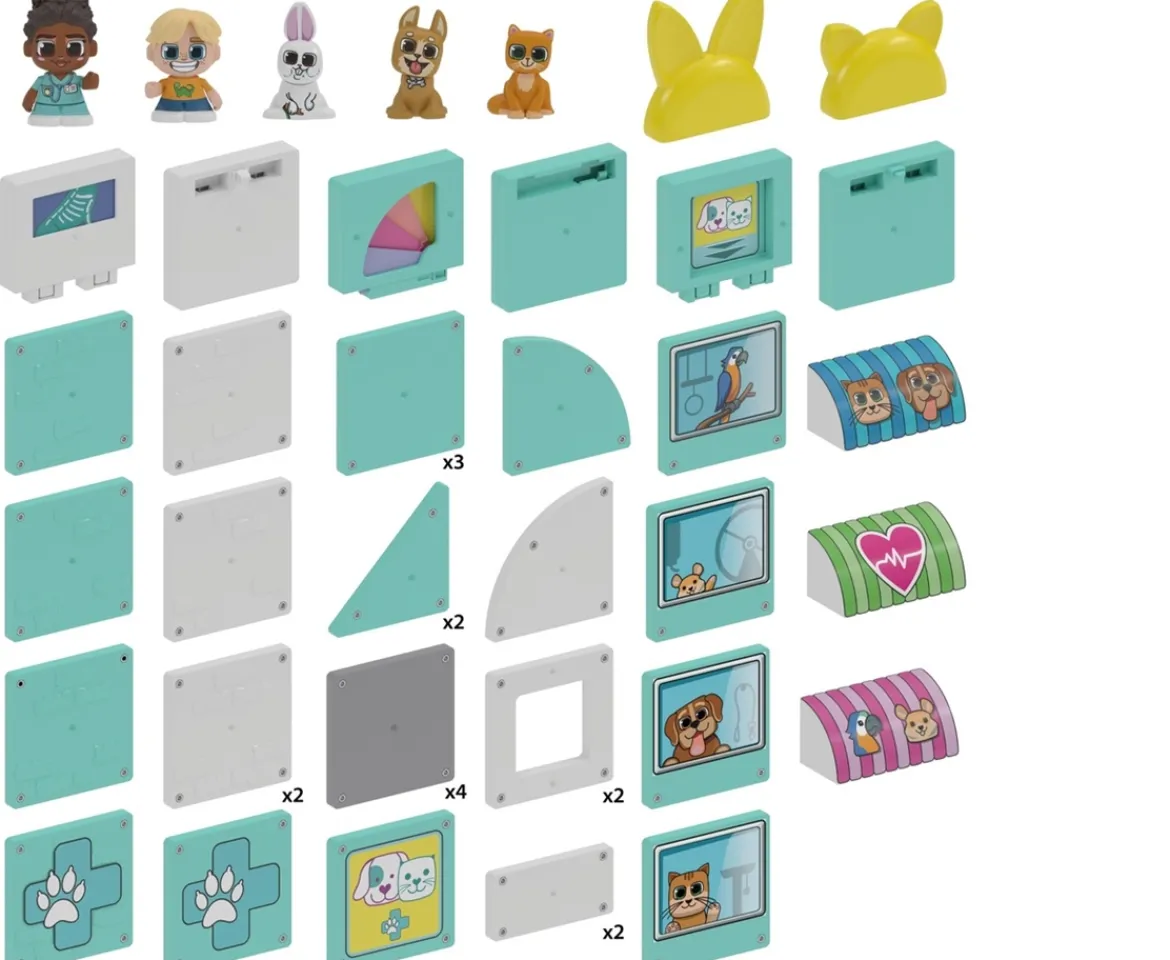 Ken Black Tile Town Pet Clinic and Rescue Magnetic Tiles Set| Preschool & Electronic Learning