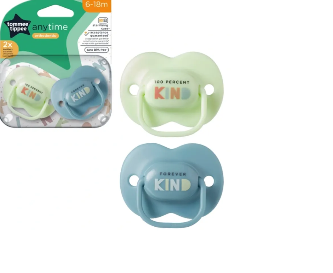 Ken Black Tommee Tippee Anytime Soothers 6-18 Months 2 Pack Assortment| Highchairs|Feeding & Soothers