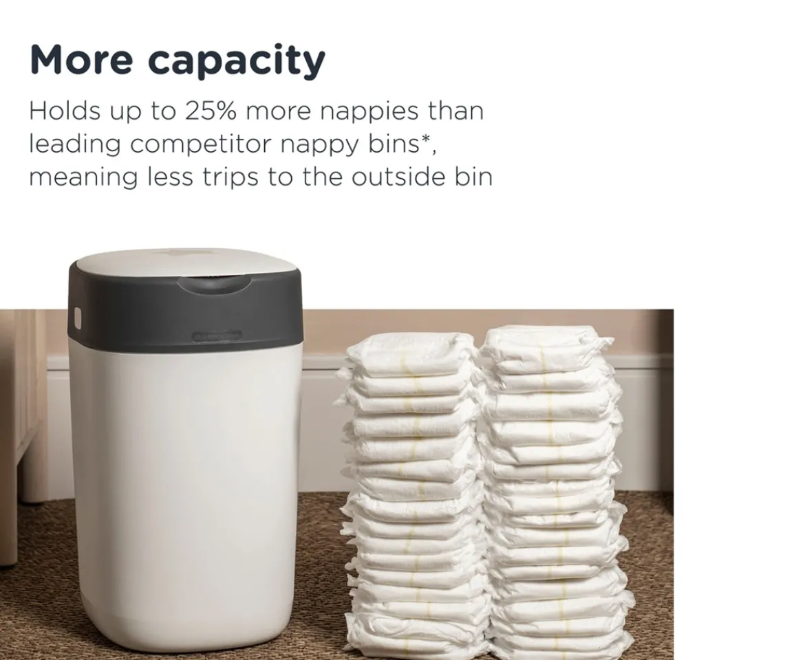 Ken Black Tommee Tippee Twist & Click Advanced Nappy Bin Starter Set with 4 Cassettes| Potty Training