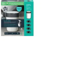 Ken Black Tommee Tippee Twist & Click Advanced Nappy Bin Starter Set with 4 Cassettes| Potty Training