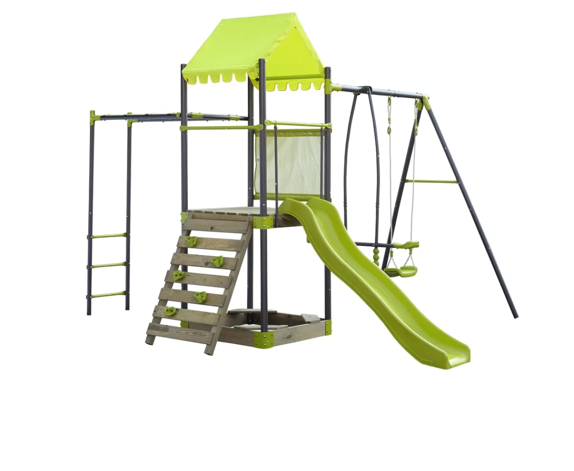 Ken Black Wooden And Metal Adventure Playset| Swings & Slides|Climbers