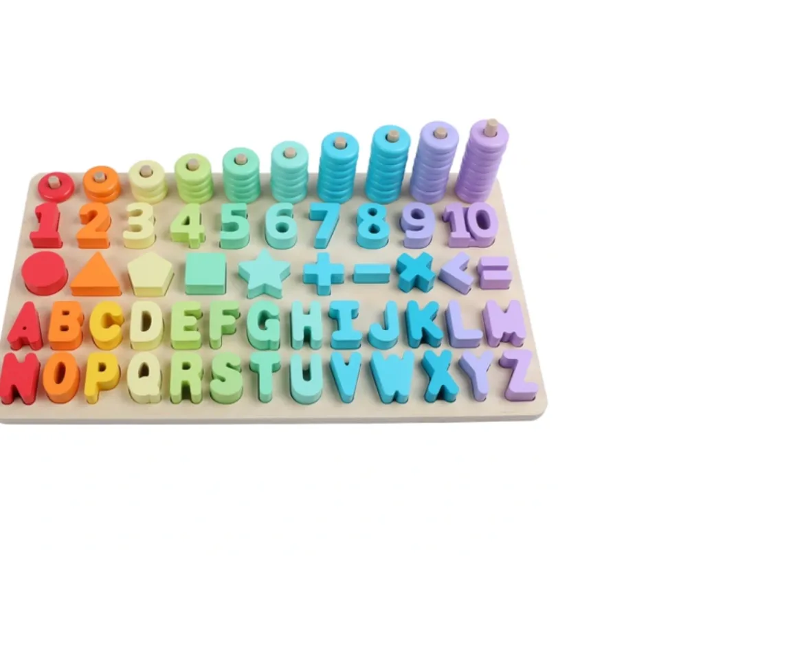 Ken Black Wooden Number Shape Stacker 102 Piece Set| Wooden Toys