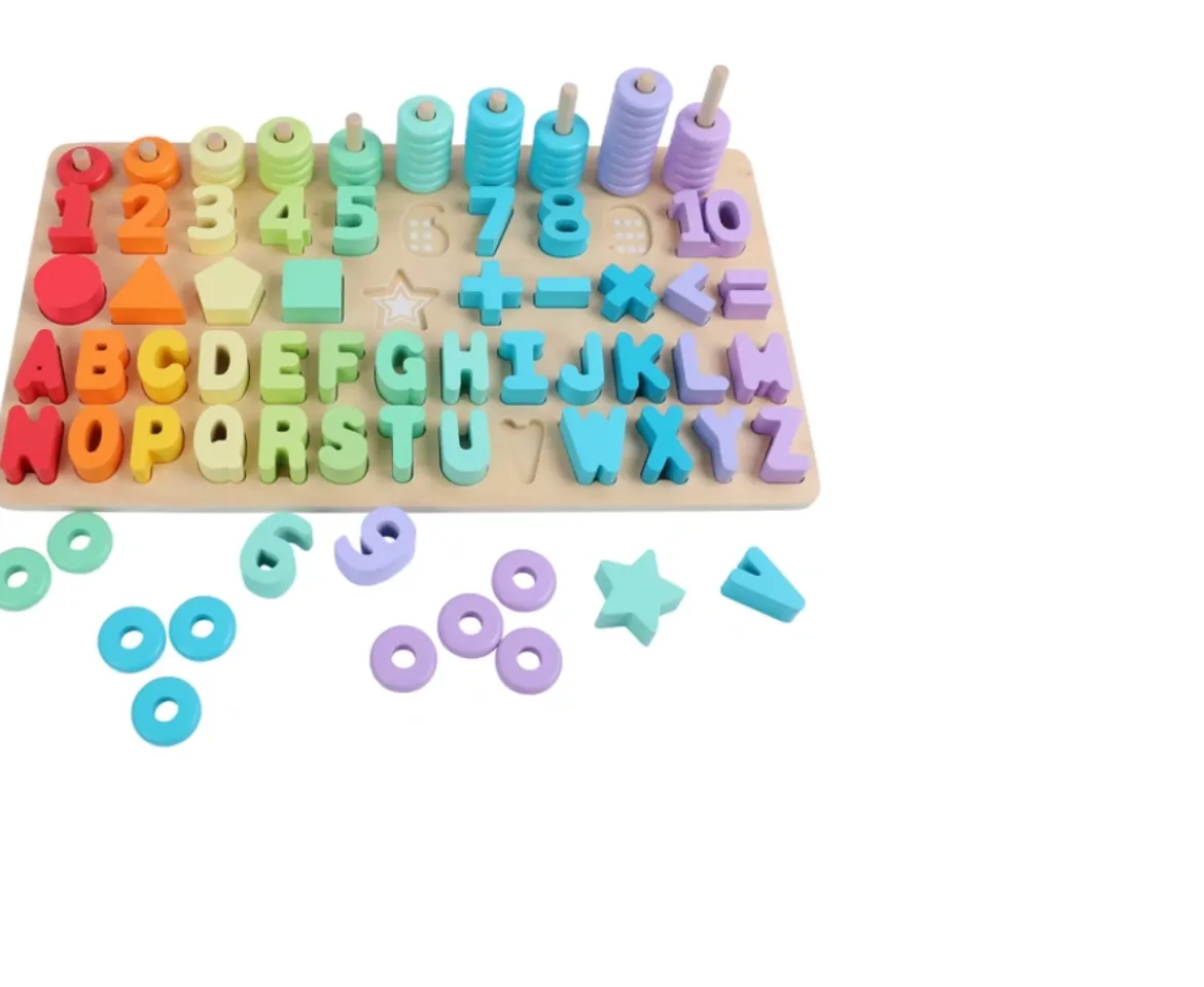 Ken Black Wooden Number Shape Stacker 102 Piece Set| Wooden Toys