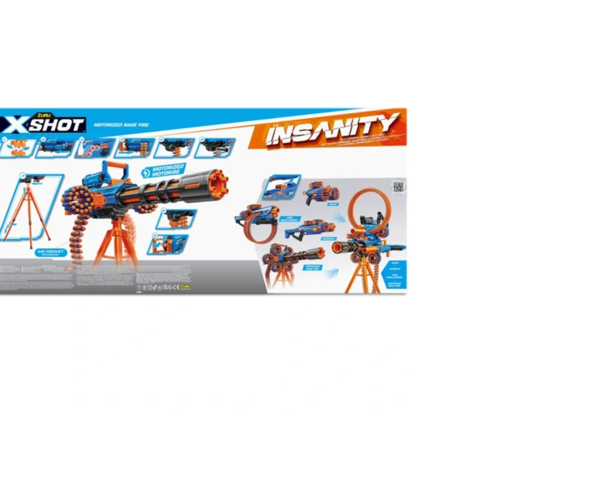 Ken Black X-Shot Insanity Motorized Rage Fire 72 Darts by ZURU| Building & Vehicle Toys